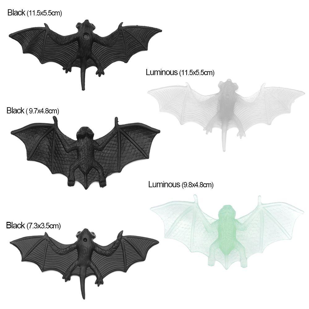 Top 5Pcs/Pack Plastik Kelelawar Palsu Anak Novelty Mainan Halloween Luminous Bat