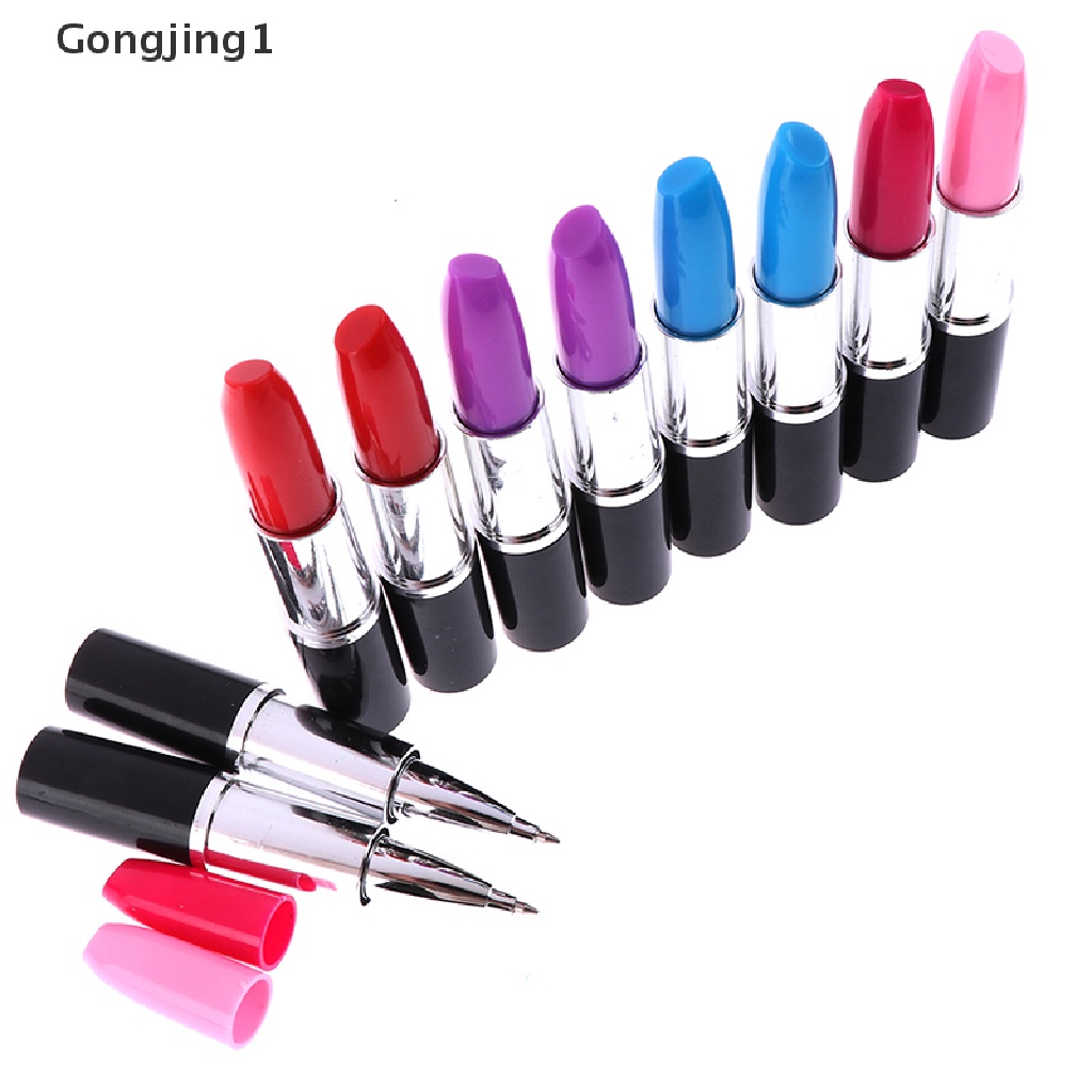 Gongjing1 1pc Pulpen Bentuk Lipstick Kartun Untuk Sekolah / Kantor