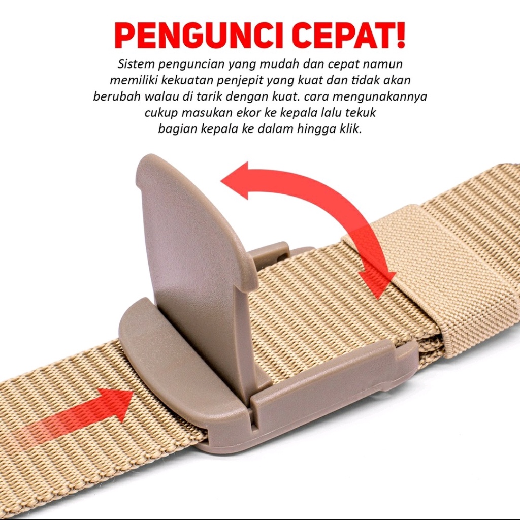 Fashion Ikat Pinggang Pria Nilon Sabuk Resleting Kode S031