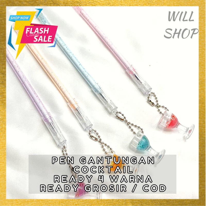 

GROSIR 4 / 8 / 12 / LUSINAN BOLPEN GEL TINTA HITAM KARAKTER GANTUNGAN MINUMAN COCKTAIL READY 4 WARNA