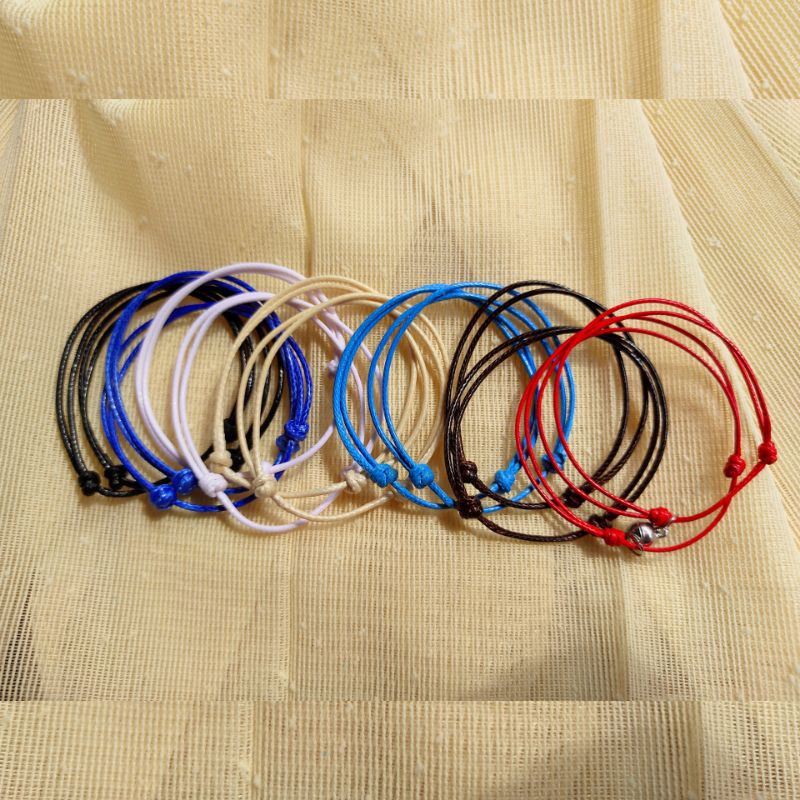 (Min Order 10rb bisa Mix gelang Lain) Gelang Polos tali Korea Waterproof dan Satin / Tanpa Huruf / Hanya Gelang Tali