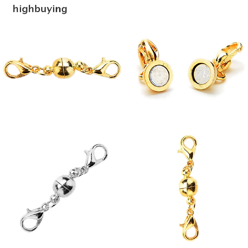 Hbid 10pcs Kait Lobster Magnetik Warna Emas / Silver Untuk Perhiasan Kalung