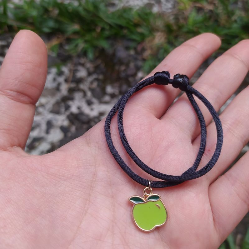 FRUIT & FOOD BRACELET / Gelang buah lolypop semangka strawberry / UNIK / PERSAHABATAN / MURAH / LUCU-Apple
