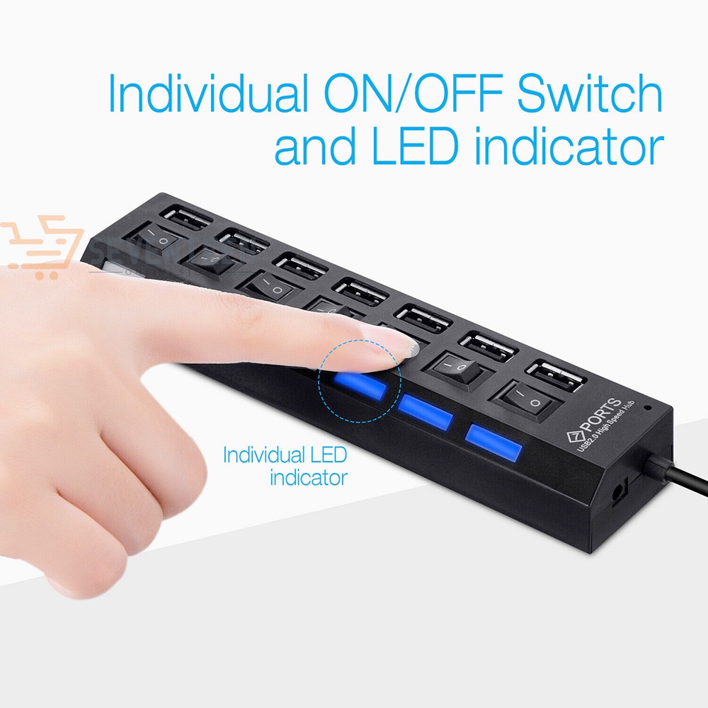 SEVENTEEN SAMBUNGAN USB PORT 4 USB HUB 7 PORT USB HUB KABEL 4 PORT 7 USB EXTENSION 4 PORT 7 PORT