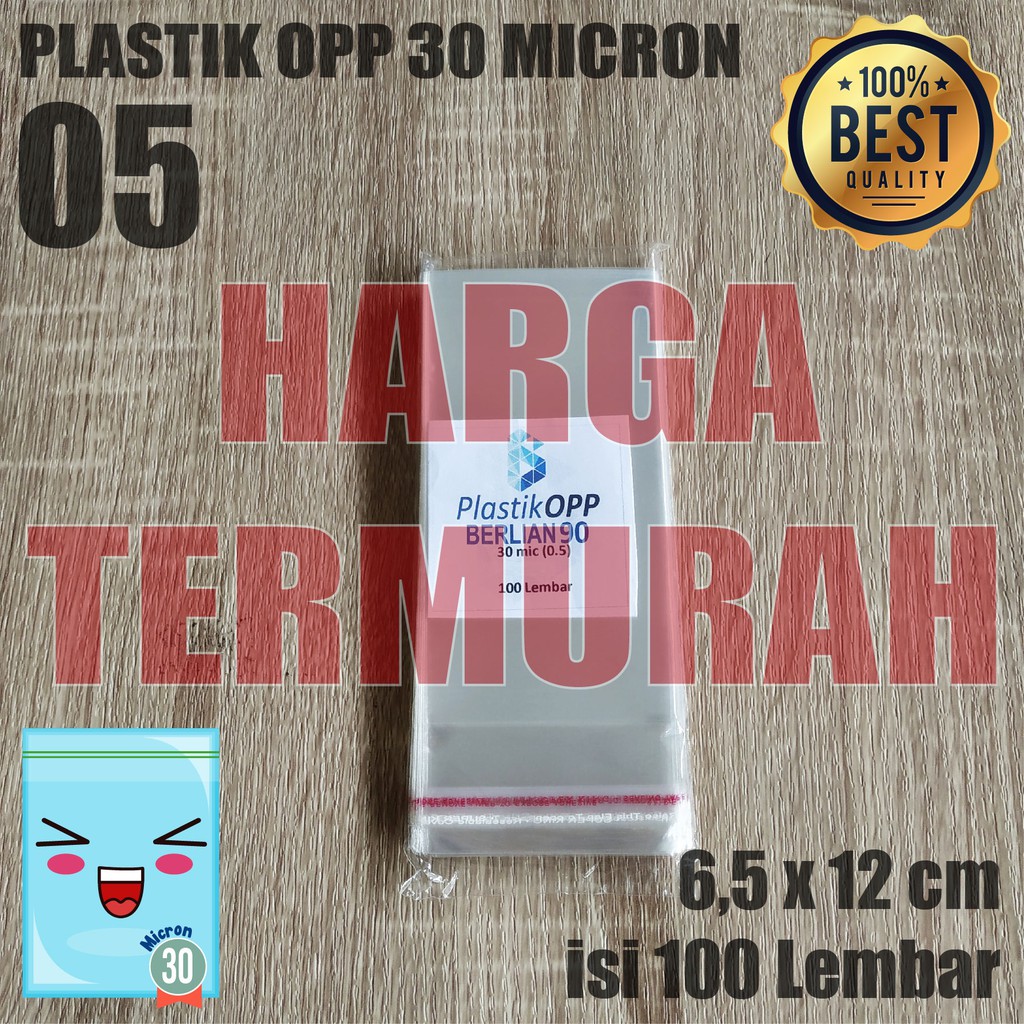 6,5 x 12 cm PLASTIK OPP TEBAL 30 Micron (0,5) PLASTIK KEMASAN TERMURAH / PLASTIK UNDANGAN