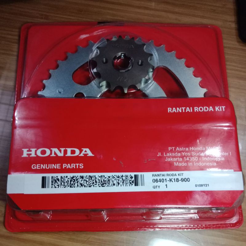 GEAR GIR RANTAI SET KIT PAKET K18 VERZA 150 ORIGINAL ORI ASLI HONDA AHM 06401-K18-900