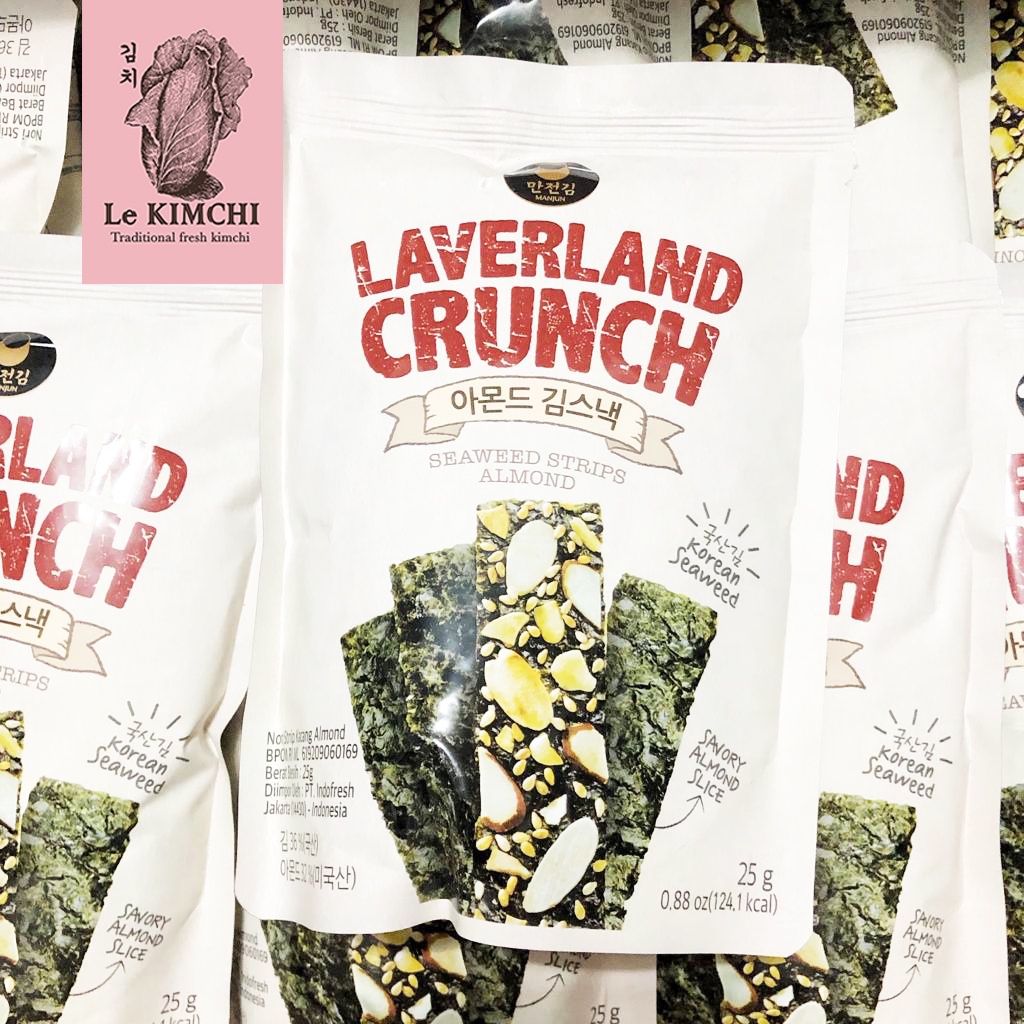 Jual Manjun Laverland Crunch Strips Almond Nori G Snack Seaweed