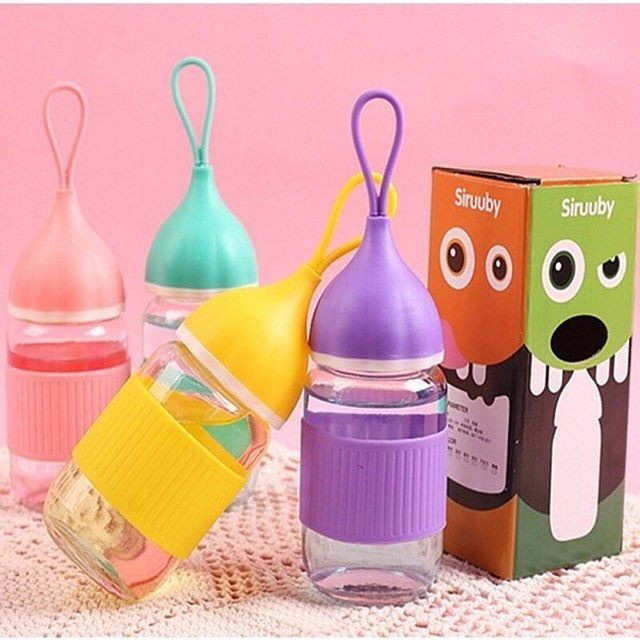 Botol Kaca Siruuby Botol Minum Kaca Tali Warna Tumblr Lucu Souvenir