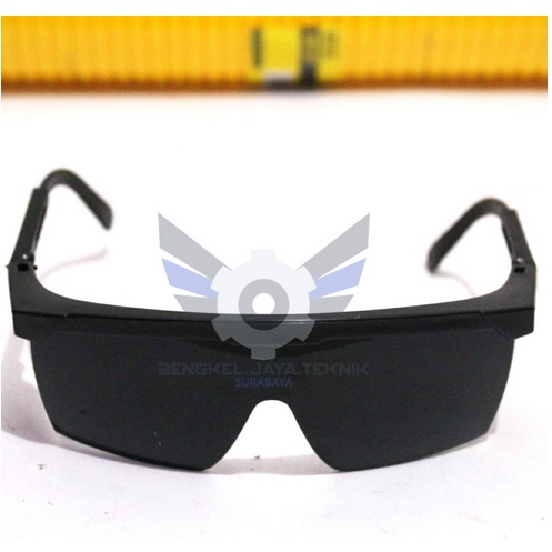 Katamata Safety UV Black &amp; Clear / Kacamata Las Hitam &amp; Bening / Katamata Las Safety Glasses