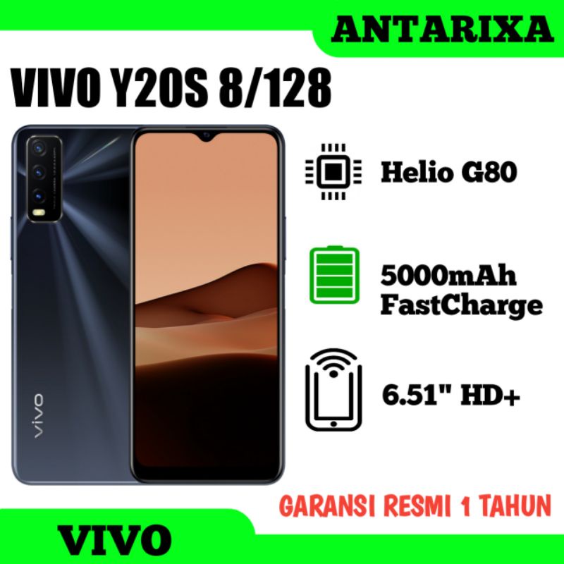 VIVO Y20S RAM 8 ROM 128GB BARU (GARANSI RESMI 1 TAHUN)