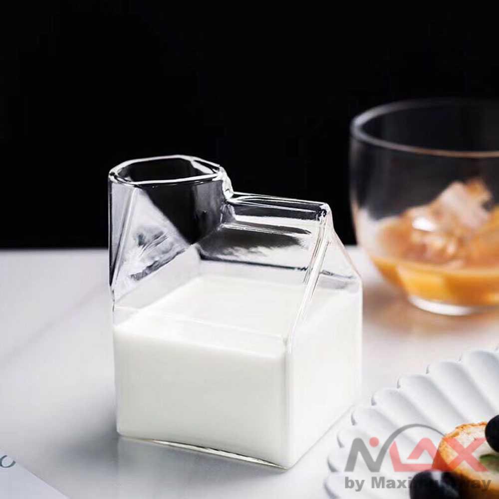 Gelas susu &amp; Cangkir Minum milk One Two Cups Gelas Kaca Susu Borosilicate Glass Milk Box 300ml