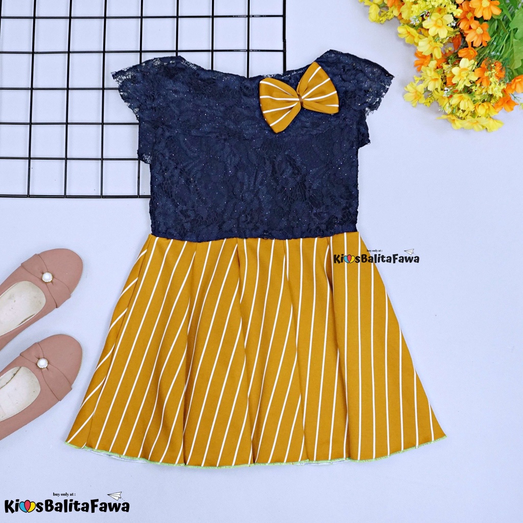 Dress Adiva Uk 1-2 Tahun / Dres Brukat Kensi Anak Bayi Perempuan Gaun Pesta Baby Kids Baju Import babycinnamon-6