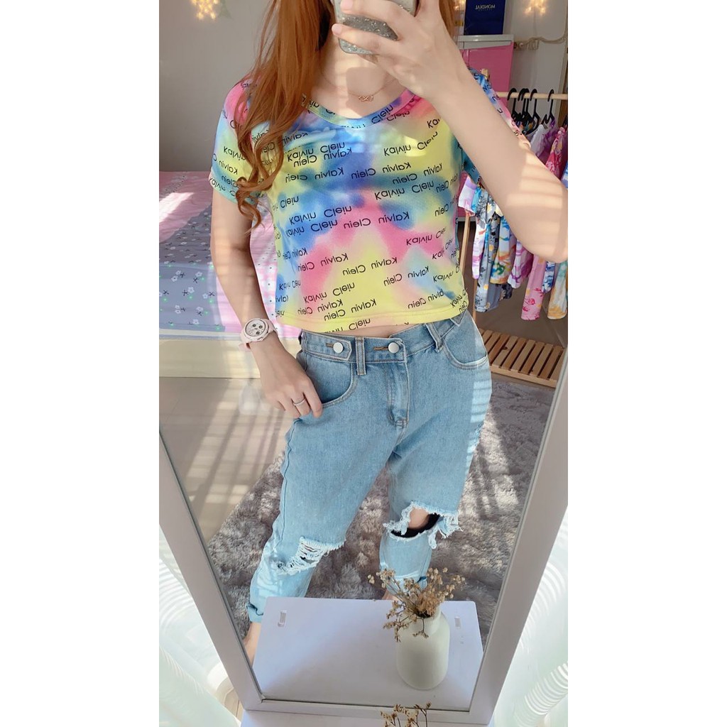 SALE !!! VANILLESHOP - TIE DYE CROP TOP