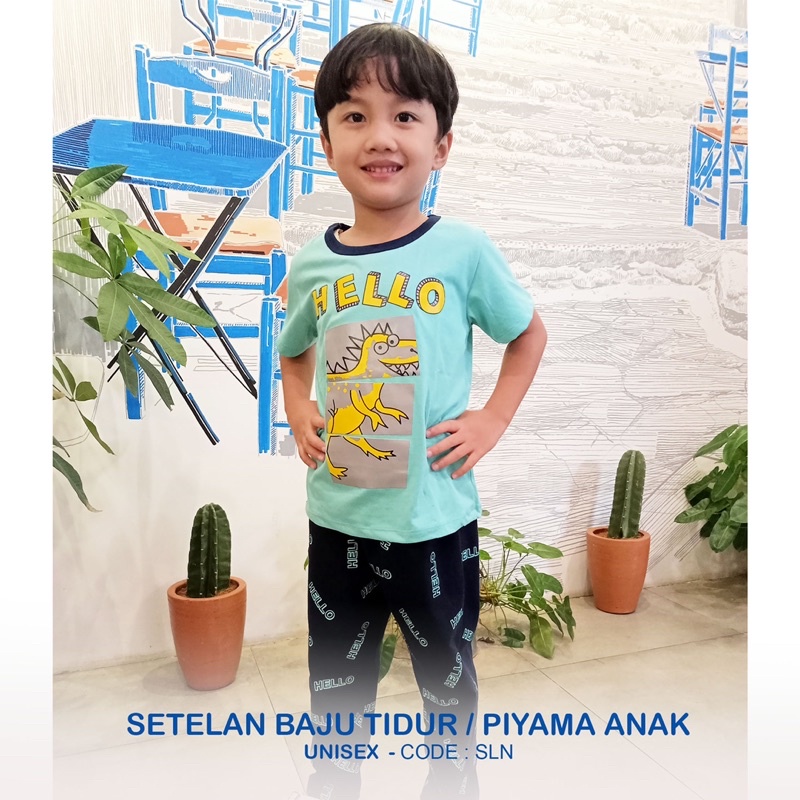 GUMKIDS SETELAN BAJU TIDUR PIYAMA ANAK 1 - 8 TAHUN COWOK CEWEK / BAJU SANTAI KAOS CELANA ANAK