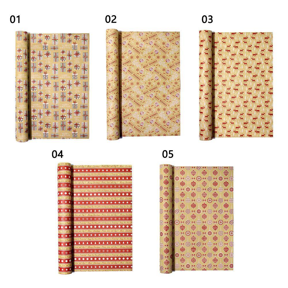 Solighter 70x50 cm Christmas Wrapping Paper Tahan Lama Salju Elk Dekorasi Pesta Merry Christmas Bungkus Kado