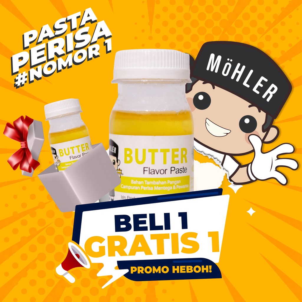 MOHLER Pasta perisa pewarna MENTEGA / BUTTER (KLIK KOMBO HEMAT UNTUK BELI 1 GRATIS 1)