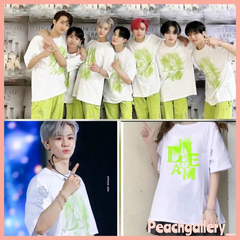 Tshirt Kaos "IN DREAM" NCT The Dream Show 2 Putih hitam sablon hijau stabilo neon dark