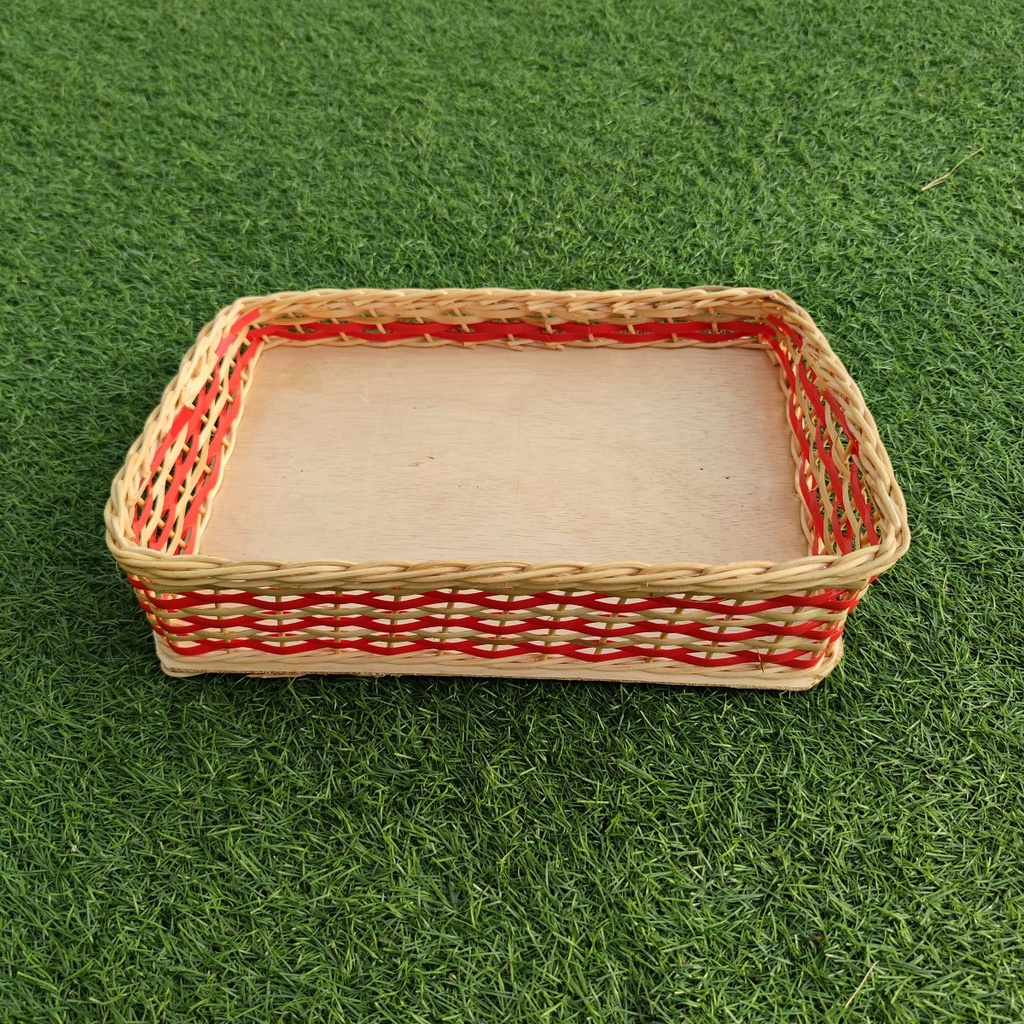 Kerajinan Tangan Rotan - Keranjang Parsel Sender Merah Small 37x25x9cm