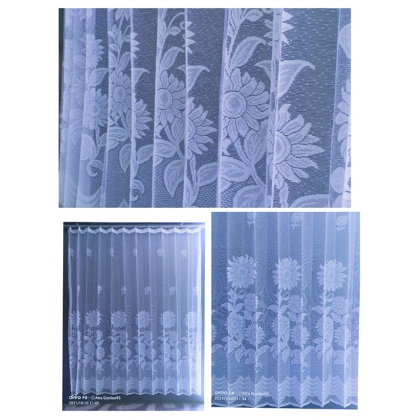 vitrase gorden / daleman gorden motif bunga matahari / tulip warna /polos