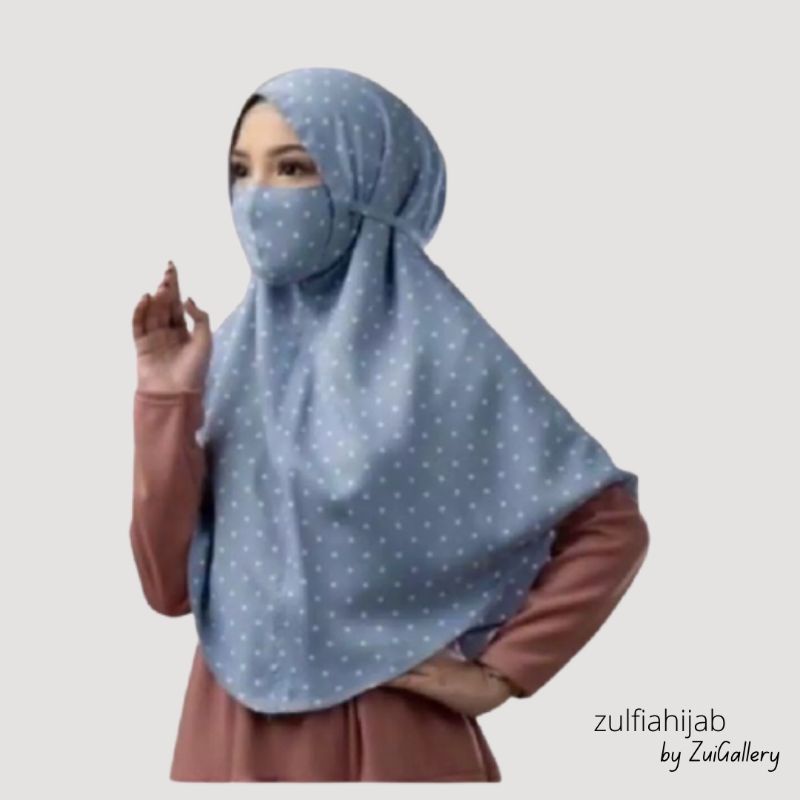 [CUSTOM MASKER] Bergo maryam MOTIF POLKADOT / JILBAB polkadot masker