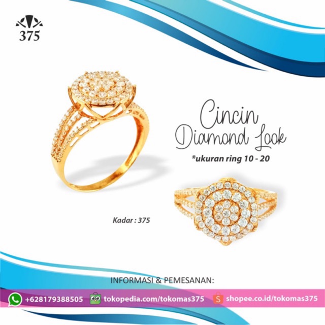 TM375 CINCIN EMAS ASLI DIAMOND LOOK