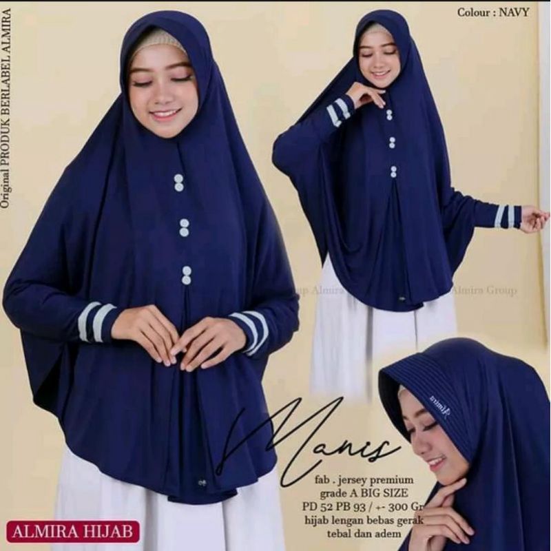 Jilbab Kancing Lengan Panjang Hijab Tangan