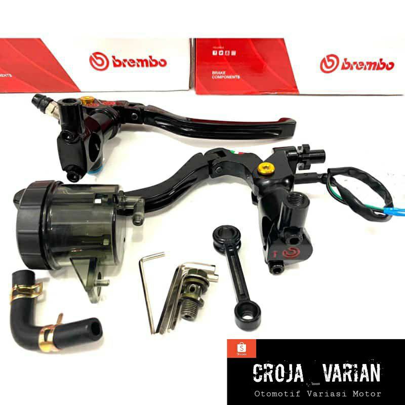 Master rem brembo izumi rcs15 full warna hitam tabung smoke brembo big plus switch plus breket spion