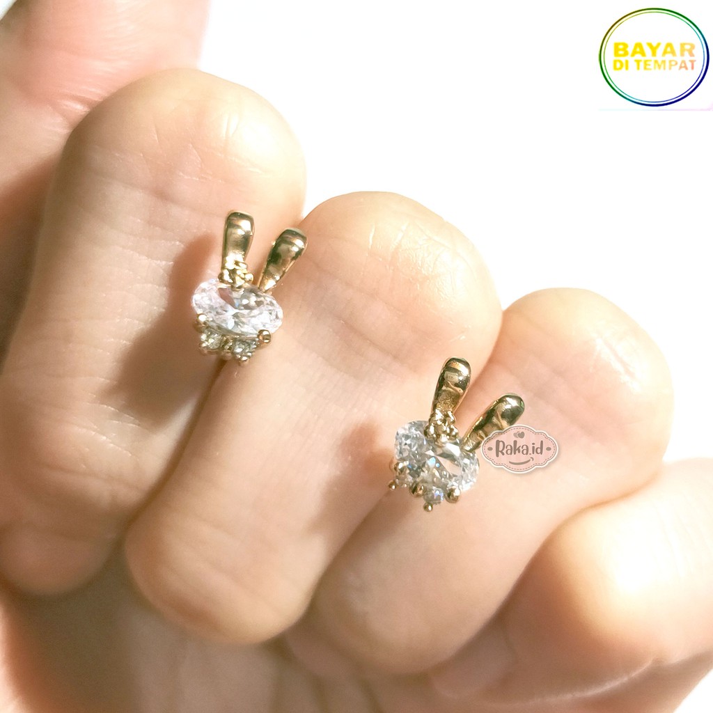 RAKA Acc - Anting Stud / Tusuk Bunny Blink Blink Gold Perhiasan Aksesoris Wanita Lapis Emas 18k 266