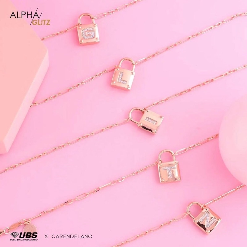 KALUNG HURUF EMAS ALPHABET M-Z ALPHA GLITZ UBS 8K