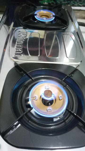 Rinnai Kompor Gas 2 Tungku Ri 522a - 522 A - Ri522a Ada Api Lilin Kecil Sni Original