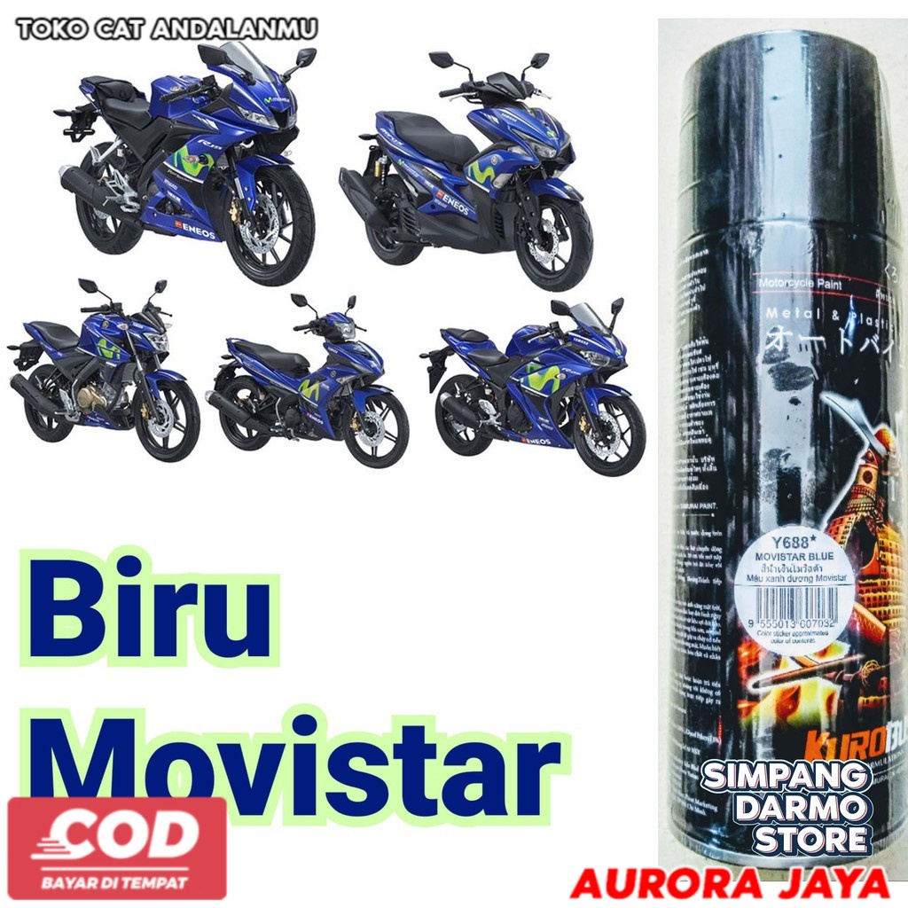 Pilox Pylox Samurai Biru Yamaha Movistar Blue Y688 Cat Mobil Motor Tahan Bensin Valentino Rossi - To