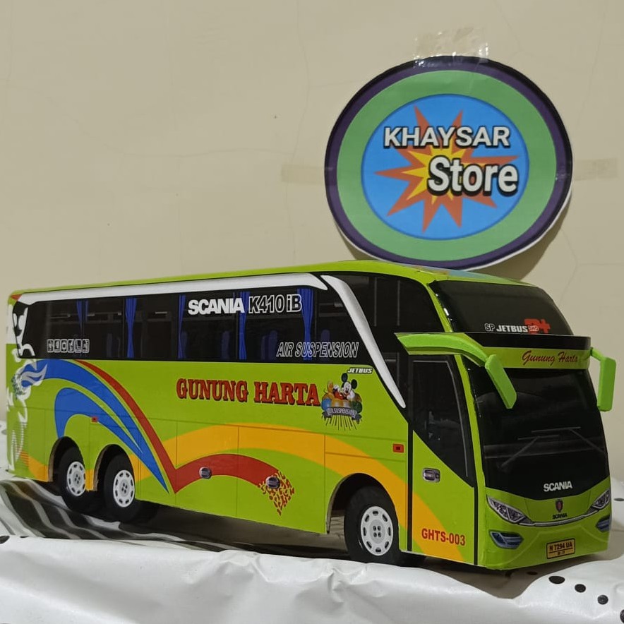 miniatur bus bis  mainan bus bis double deker GUNUNG HARTA