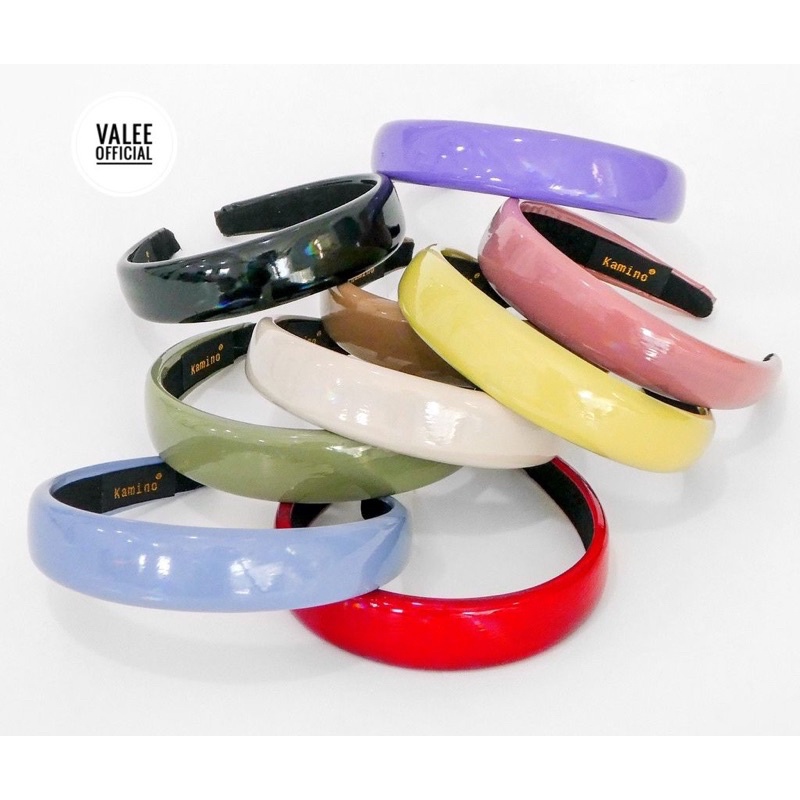 Kamino Hei-Run Leather Padded Headband Bando Busa Polos Kilap B Warna Premium Korean Style Wanita