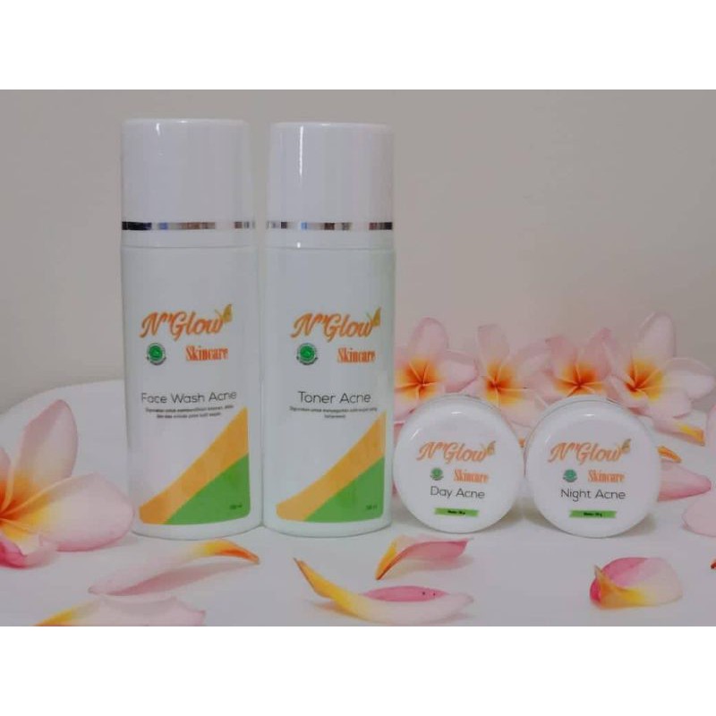 Terlaris Ecer Sabun, toner, Day Cream dan Night Cream  N'Glow Skincare paket Acne dan Normal Termura