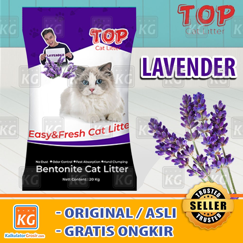 Pasir Kucing Gumpal Wangi - TOP Cat Litter Bentonite 1 Kg ( 1kg ) Anti Debu Aman Grab - Gojek