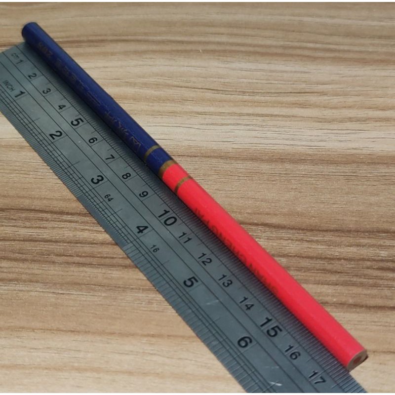 Pensil Merah Biru Kecil / Pensil Pola Merah Biru