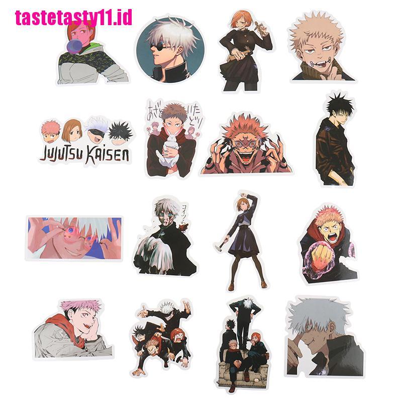 50 Pcs Stiker Desain Anime Jujutsu Kaisen Untuk Gitar / Laptop / Koper