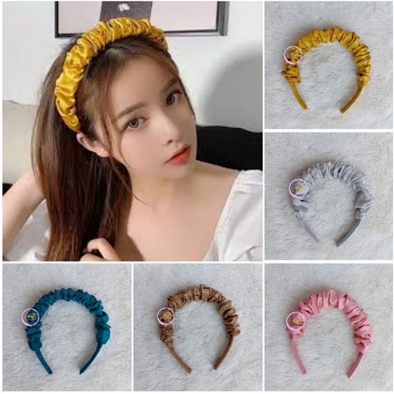 Jual Cod Bando Nagita Slavina Viral Bandana Bondu Scrunchie Kerut Ruffle Korea Shopee Indonesia 