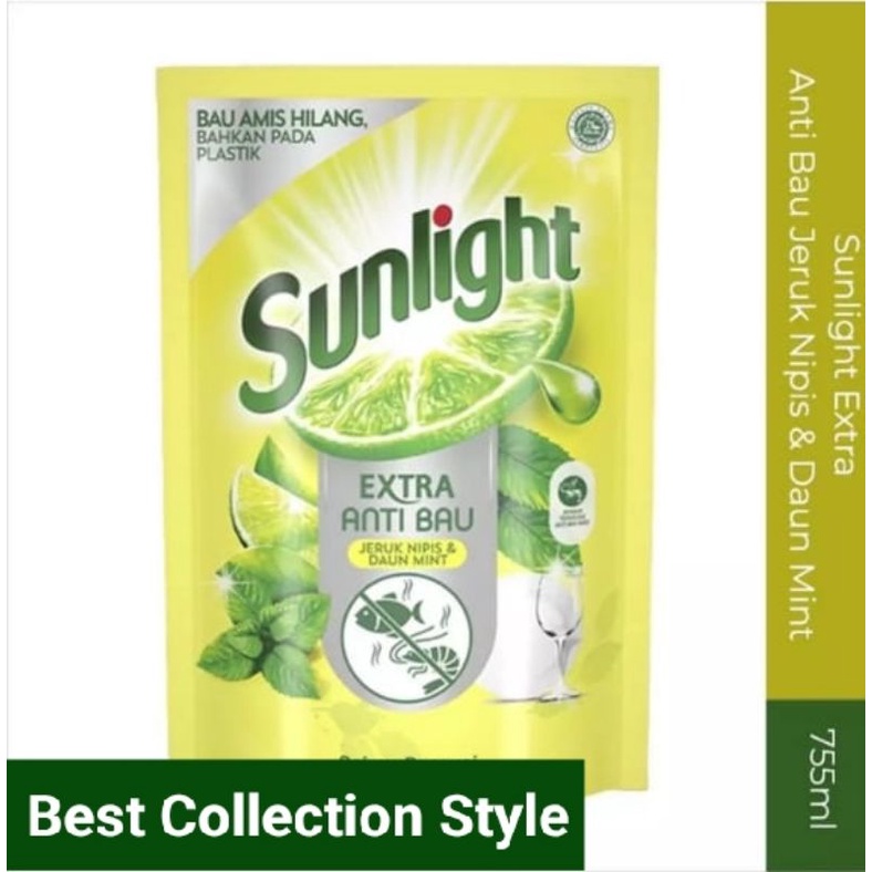 Sunlight Extra Anti Bau Jeruk Nipis & Daun Mint 755 ml - [ Murah ]