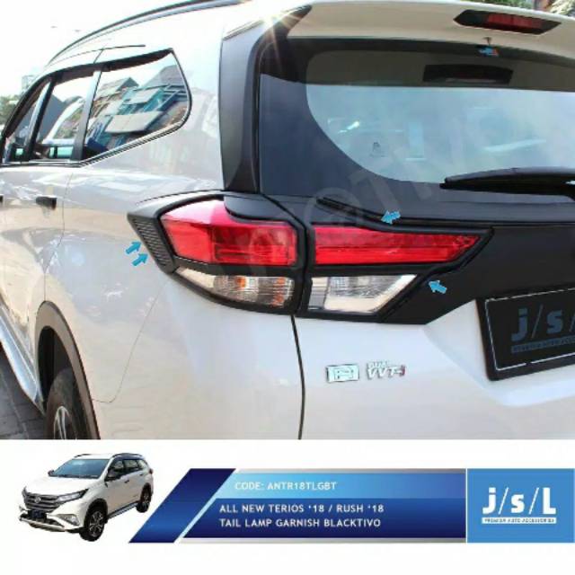 Garnish belakang hitam all new rush terios list lampu belakang lis lampu belakang all new rush