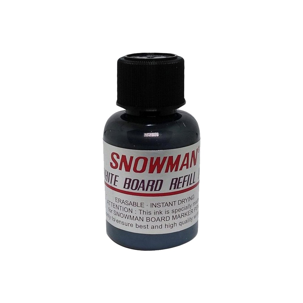 Isi Tinta Spidol WHITE BOARD - Refill Marking Ink Snowman - Refil Tinta Spidol Snowman Warna Hitam