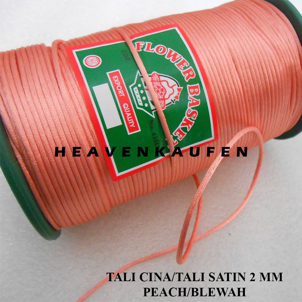 Tali Cina / Tali Satin Cina 2 mm Warna Peach Blewah Murah Meteran