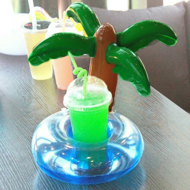 floaties Pelampung gelas Cup holder flamingo nenas Coconut tree DONUT