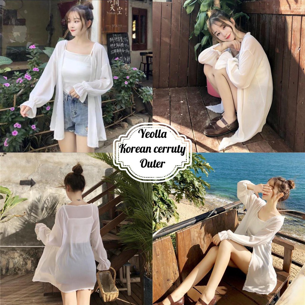 BEFAST - ZEC OOTD Wanita SUMIKA / Yeolla Long Korean Cerutty Outer / Cardigan Ala Korean / Cardigan