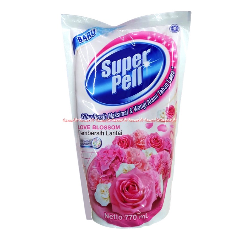 Super Pell 770ml Love Blossom Pembersih Lantai Refill Cairan Pembersih Lantai Wangi Bunga Superpel Superpell Floor Liquid