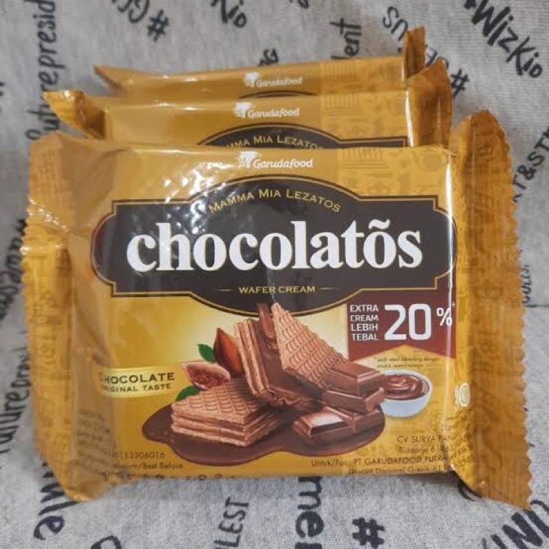 

Chocolatos Wafer Cream Original 52 gr 1pack (10pcs)