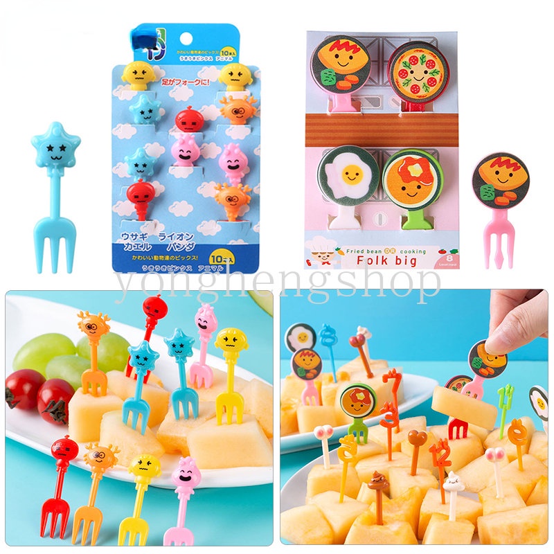 1 Set Garpu Buah / Kue / Dessert / Bento Mini Motif Kartun Untuk Anak