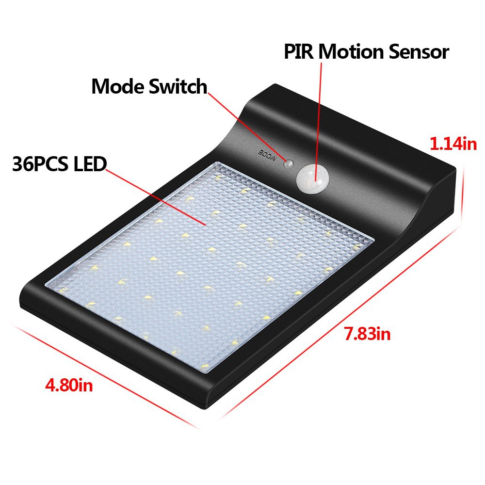 Solar Motion Light 36 Led, Lampu Tenaga Matahari otomatis menyala malam-mati siang hari