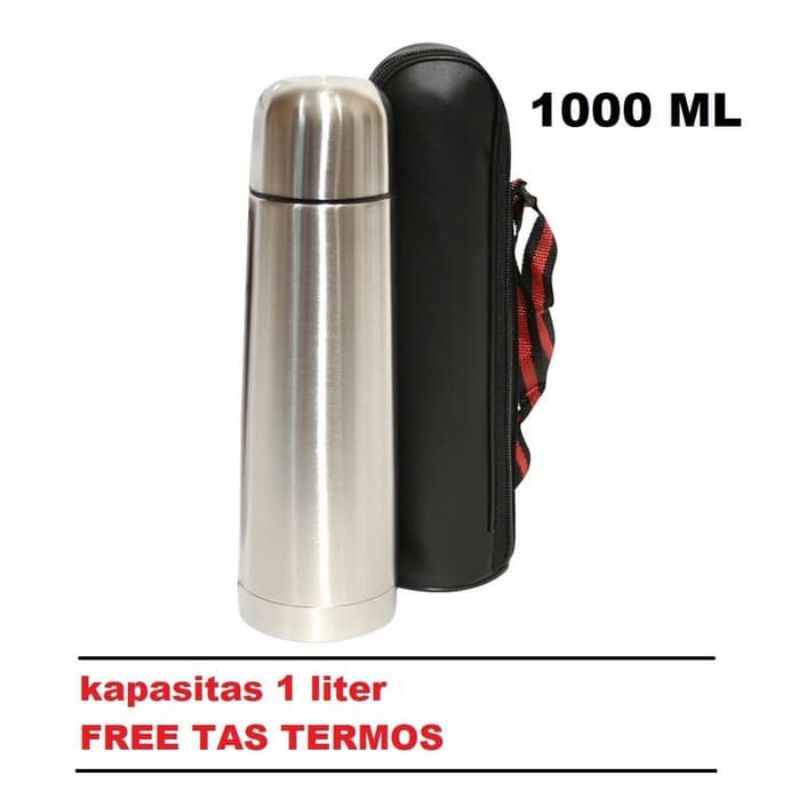 1000 ml Termos Stainless Travel - Traveling Air Panas Dan Dingin Tipe Kapsul Tahan 24 Jam