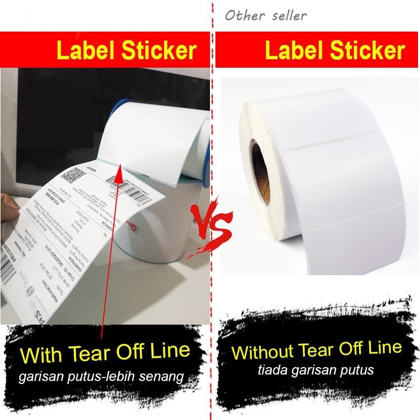 

bib Smartcom Kertas Label Barcode 100 x 150 Kertas Stiker Thermal 100x150mm Isi 300 Pcs
